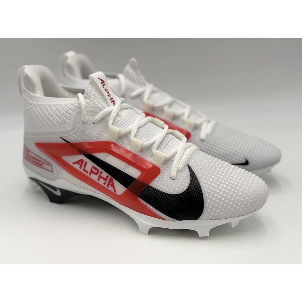 Nike Air Alpha Menace 4 Pro Football Cleats Red White IB2501-108 Mens Sz 10.5